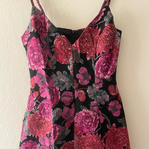 Lulus Bewitching Blooms Black Floral Jacquard Mini Dress with Pockets - Picture 9 of 10